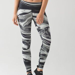 Lululemon Speed Wunder leggings Marbled Mix White/Black 10 ankle